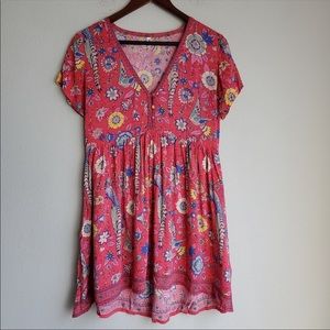 Spell Lovebird Mini Dress in Rose size XS